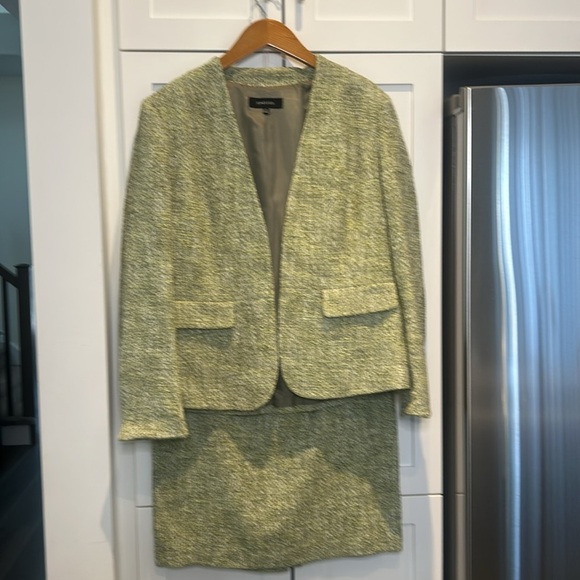 Jones & Co Green Cotton Blend Open Blazer w/Matching Skirt Suit Women’s Size 12 - Picture 13 of 14